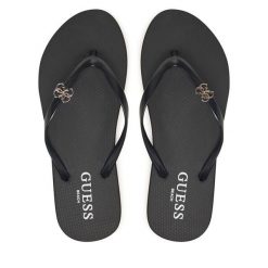 Japonki Guess. Czarne klapki damskie Guess, z aplikacjami, bez obcasa. Za 99.99 zł.
