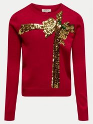 Kids ONLY Sweter Xmas 15331289 Czerwony Relaxed Fit. Czerwone swetry dla dziewczynek Kids Only, bez wzorów, z syntetyku, bez kołnierzyka, bez ramiączek, bez kaptura. Za 59.99 zł.