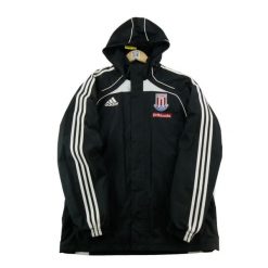 Second life - Kurtka przeciwwiatrowa męska Stocke City F.C czarna - Stan dobry. Czarne kurtki męskie Adidas, l, bez wzorów, na fitness i siłownię. Za 212.96 zł.