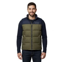 Bezrękawnik turystyczny męski Columbia Pike Lake. Zielone koszulki sportowe męskie Columbia, m, bez wzorów, z poliesteru, bez kołnierzyka, bez ramiączek, trekkingowe. Za 348.70 zł.