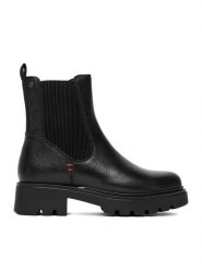 Lasocki Botki CEO-WI16-TZ36-01 Czarny. Czarne botki damskie Lasocki, ze skóry, bez obcasa, na płaskiej podeszwie, bez zapięcia. Za 259.99 zł.