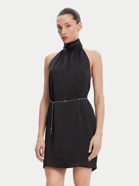 HUGO Sukienka koktajlowa Kinema-1 50536440 Czarny Slim Fit. Czarne sukienki damskie Hugo, bez wzorów, z syntetyku, wizytowe, bez kołnierzyka, bez ramiączek. Za 519.99 zł.