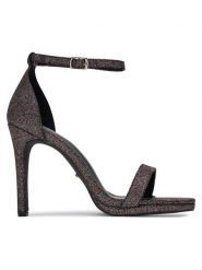 DeeZee Sandały NEW BUENA Czarny. Czarne sandały damskie DeeZee, bez wzorów, z materiału, bez obcasa, na szpilce, bez zapięcia. Za 149.99 zł.