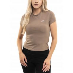 Koszulka Kobieta Sportowa Fila T-shirt Bluzka Krótki Rękaw Bawełniana M. Brązowe koszulki sportowe damskie Fila, m, bez wzorów, z bawełny, bez kołnierzyka, bez ramiączek, na fitness i siłownię. Za 84.00 zł.