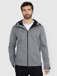 4F Kurtka softshell wiatroodporna membrana 5 000 męska - szara XS. Szare kurtki męskie 4f, m, bez wzorów, z dzianiny, klasyczne, z kapturem. Za 299.99 zł.