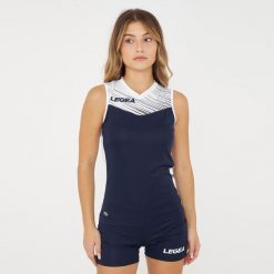 Męska Koszulka Biegowa Cilento Niebiesko-Biała. Białe koszulki sportowe męskie Legea, m, bez wzorów, z nylonu, bez kołnierzyka, bez ramiączek. Za 120.00 zł.