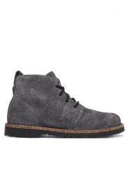 Birkenstock Trzewiki Uppsala Mid 1032767 Szary ciemny. Szare botki damskie Birkenstock, ze skóry, bez obcasa, na płaskiej podeszwie, bez zapięcia. Za 769.99 zł.