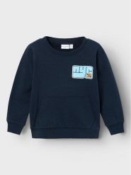 NAME IT Bluza 13220395 Granatowy Regular Fit. Niebieskie bluzy dla chłopców Name it, bez wzorów, z bawełny, bez ramiączek, bez kaptura. Za 69.99 zł.