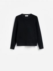 Strukturalny sweter z bawełną - czarny. Czarne swetry przez głowę męskie Reserved, l, bez wzorów, z bawełny, bez kołnierzyka. Za 119.99 zł.