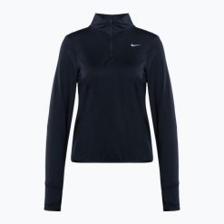 Longsleeve do biegania damski Nike Swift Element UV 1/4-Zip. Czarne koszulki sportowe damskie Nike, l, bez wzorów, bez kołnierzyka, bez ramiączek, do biegania. Za 290.85 zł.