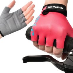 Rękawiczki rowerowe dla dzieci Meteor One krótkie bez palców miękkie na rzep. Czerwone rękawiczki dziecięce Meteor, bez wzorów. Za 17.00 zł.