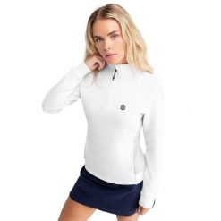 Bluza golfowa damska Caddy. Białe bluzy damskie SIROKO, l, bez wzorów, z materiału, bez kaptura. Za 296.00 zł.