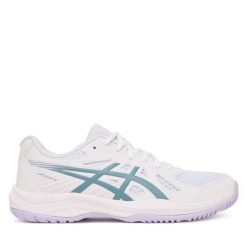 Buty na siłownię Asics. Białe obuwie sportowe damskie Asics, bez wzorów, na fitness i siłownię. Za 269.99 zł.