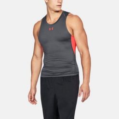 Under Armour Koszulka męska HG Comp Tank grafitowa r. XXL (1271335-076). Szare t-shirty męskie Under Armour, m, bez wzorów, bez kołnierzyka. Za 121.86 zł.