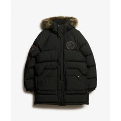 Długa kurtka Superdry Everest. Czarne kurtki męskie Superdry., m, bez wzorów, z puchu, eleganckie, bez kaptura. Za 1,000.10 zł.