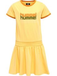 Sukienka t-shirt dla dziewczynki Hummel hmlCLOUD. Żółte sukienki dla dziewczynek Hummel, bez wzorów, z bawełny, bez ramiączek, krótkie. Za 183.00 zł.