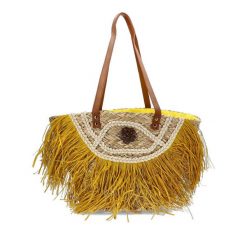 Żółta Torebka Damska Sca'Viola Elegancki Koszyk Boho. Żółte torebki do ręki damskie Sca'viola, bez wzorów, z materiału, boho, bez dodatków. Za 249.00 zł.