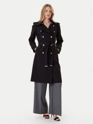 Morgan Trencz 242-GTRENCH Czarny Regular Fit. Czarne płaszcze damskie Morgan, bez wzorów, z syntetyku, bez kaptura. Za 569.99 zł.