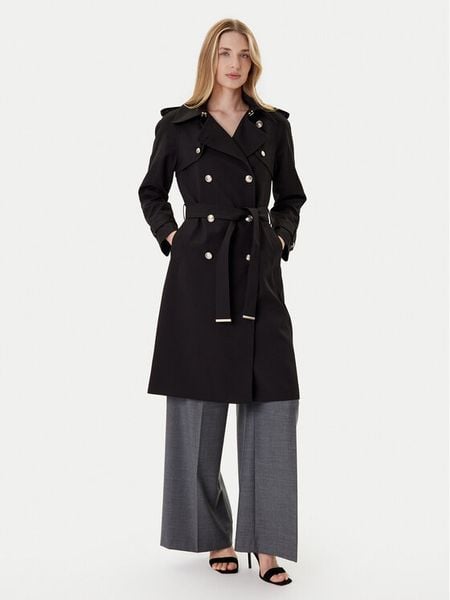 Morgan Trencz 242-GTRENCH Czarny Regular Fit. Czarne płaszcze damskie Morgan, bez wzorów, bez kaptura. Za 709.99 zł.