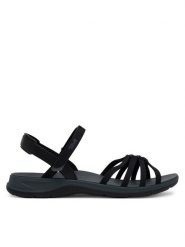 Teva Sandały Tirra Traveler 1166130 Czarny. Czarne sandały damskie Teva, bez wzorów, z materiału, bez obcasa, na płaskiej podeszwie, bez zapięcia. Za 399.99 zł.
