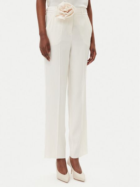 Marella Spodnie materiałowe Lello 2513131152200 Biały Regular Fit. Białe spodnie materiałowe damskie Marella, bez wzorów, z materiału. Za 739.99 zł.