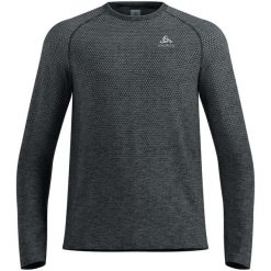 Koszulka z długim rękawem męska Odlo Essentia Seamless T-shirt. Szare bluzki z długim rękawem męskie Odlo, l, bez wzorów, z materiału, bez kołnierzyka. Za 269.99 zł.