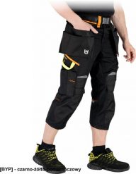 HARVERCOOL-R - Spodnie męskie ochronne krótkie typu rybaczki wzmocnienia Oxford liczne kieszenie i na władki nakolannikowe odblaski fason REGULAR 65%. Brązowe spodnie materiałowe męskie Reis, l, bez wzorów, z bawełny. Za 135.43 zł.