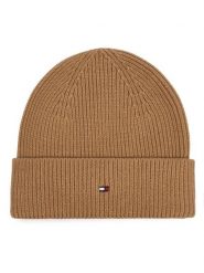 Tommy Hilfiger Czapka Flag AW0AW19102 Beżowy. Brązowe czapki i kapelusze damskie Tommy Hilfiger, na zimę, bez wzorów, z bawełny. Za 189.99 zł.