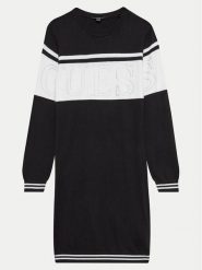 Guess Sukienka dzianinowa J4YK04 Z3GW0 Czarny Regular Fit. Czarne sukienki dla dziewczynek Guess, z aplikacjami, z bawełny, bez ramiączek. Za 289.99 zł.