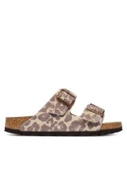 Birkenstock Klapki Arizona Print 1033330 Brązowy jasny. Brązowe klapki damskie Birkenstock, bez wzorów, ze skóry, bez obcasa. Za 534.99 zł.