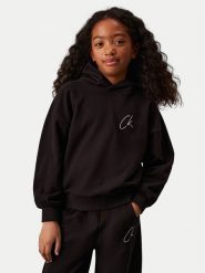 Calvin Klein Jeans Bluza Signage IG0IG02640 Czarny Regular Fit. Czarne bluzy dla dziewczynek Calvin Klein Jeans, bez wzorów, z bawełny, bez ramiączek, bez kaptura. Za 189.99 zł.