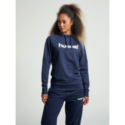 Bluza sportowa z kapturem damska Hummel Go Cotton Logo Hoodie Woman. Niebieskie bluzy sportowe damskie Hummel, xl, bez wzorów, z kapturem, do piłki ręcznej. W wyprzedaży za 175.50 zł.