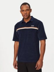 BOSS Polo Iconic 50561186 Granatowy Regular Fit. Niebieskie koszulki polo męskie Boss, m, bez wzorów, z bawełny, bez ramiączek. Za 379.99 zł.