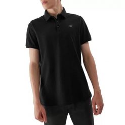 Koszulka Męska 4F. Czarne koszulki polo męskie 4f, m, bez wzorów, bez ramiączek. Za 84.99 zł.