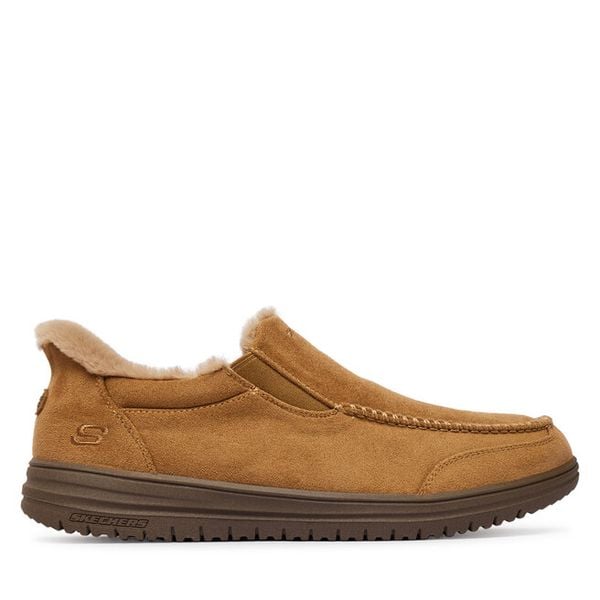Półbuty Skechers. Brązowe półbuty na co dzień męskie Skechers, bez zapięcia. Za 242.99 zł.