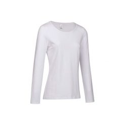Koszulka Gym 100. Białe koszulki sportowe damskie DOMYOS, z długim rękawem. W wyprzedaży za 16.99 zł.