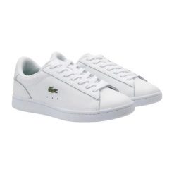 Tenisówki Lacoste Model Carnaby Set Kolor Biały. Białe trampki i tenisówki damskie Lacoste, bez wzorów, z materiału, klasyczne, bez zapięcia. Za 419.00 zł.
