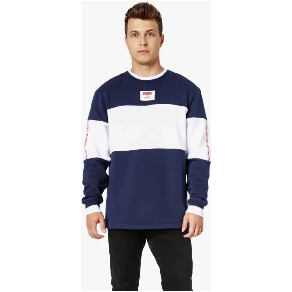 Puma Bluza Rebel Block Crew Fl , granatowy, rozmiar L. Niebieskie bluzy męskie Puma, l, bez wzorów, z bawełny, bez kaptura. W wyprzedaży za 129.99 zł.
