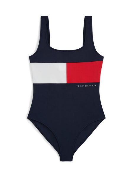 Tommy Hilfiger Strój kąpielowy UG0UG00828 Granatowy. Niebieskie stroje kąpielowe dla dziewczynek Tommy Hilfiger, bez wzorów, z syntetyku. Za 185.99 zł.