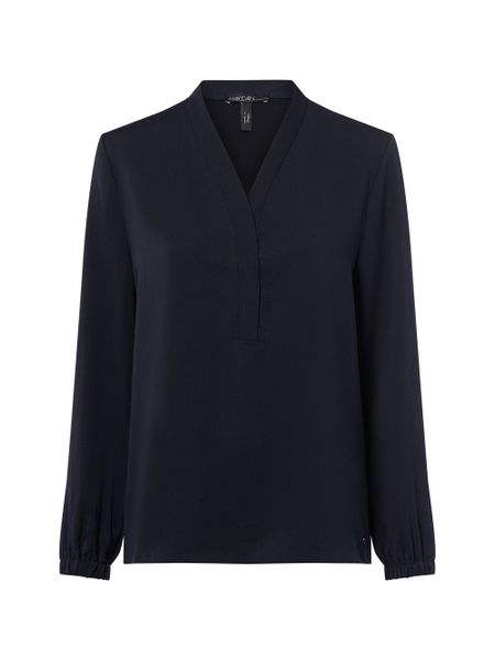 Marc Cain Bluzka damska Kobiety niebieski jednolity, 36. Niebieskie bluzki damskie Marc Cain, bez wzorów, eleganckie, bez kołnierzyka, bez ramiączek. Za 749.95 zł.