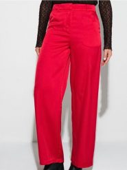 Spodnie wide leg - czerwony. Czerwone spodnie materiałowe damskie Sinsay, l, bez wzorów. Za 49.99 zł.