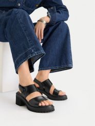 G-Star Raw Sandały CEO-WB-TILDE-24 Czarny. Czarne sandały damskie G-Star, bez wzorów, ze skóry, bez obcasa, na słupku, bez zapięcia. Za 154.99 zł.