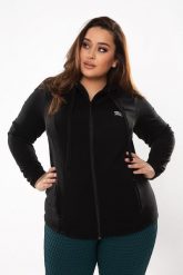 Bluza fitness damska Rough Radical Universal Hoodie Plus size. Czarne bluzy damskie ROUGH RADICAL, plus size, bez wzorów, z dzianiny, z kapturem. Za 179.90 zł.