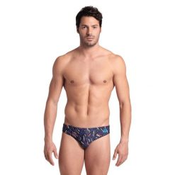 Kąpielówki męskie slipy kąpielowe sportowe na basen plażę Arena Allover. Niebieskie kąpielówki męskie Arena, m, bez wzorów, do pływania. Za 129.99 zł.