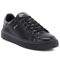 Skórzane półbuty sportowe męskie sneakersy czarne Big Star UU174291. Czarne półbuty na co dzień męskie Big Star, ze skóry, retro, bez zapięcia. Za 249.99 zł.