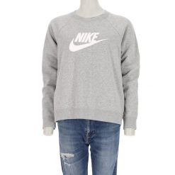 Nike Bluza damska szara. Szare bluzy damskie Nike, l, bez wzorów, z materiału, bez kaptura. Za 97.94 zł.