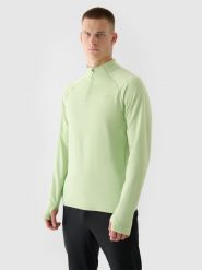 4F Bluza do biegania szybkoschnąca męska - zielona S. Zielone bluzy męskie 4f, m, bez wzorów, z dzianiny, bez kaptura, do biegania. W wyprzedaży za 99.99 zł.
