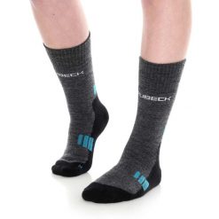 Skarpety damskie trekkingowe z wełną merino Brubeck Trekking Light. Niebieskie skarpety damskie Brubeck, bez wzorów, z elastanu. Za 64.99 zł.