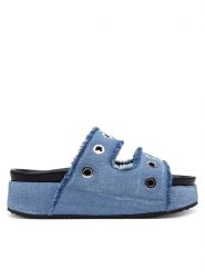 Inuikii Klapki Jeans Studos 70103-150 506 Granatowy. Niebieskie klapki damskie Inuikii, bez wzorów, z jeansu, bez obcasa. Za 759.99 zł.