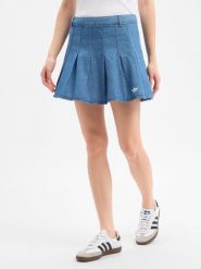 Adidas Originals Dżinsowa plisowana spódnica Kobiety Bawełna (100%) niebieski, 36. Niebieskie spódnice damskie adidas Originals, bez wzorów, z bawełny, eleganckie, mini, sportowe. Za 169.95 zł.